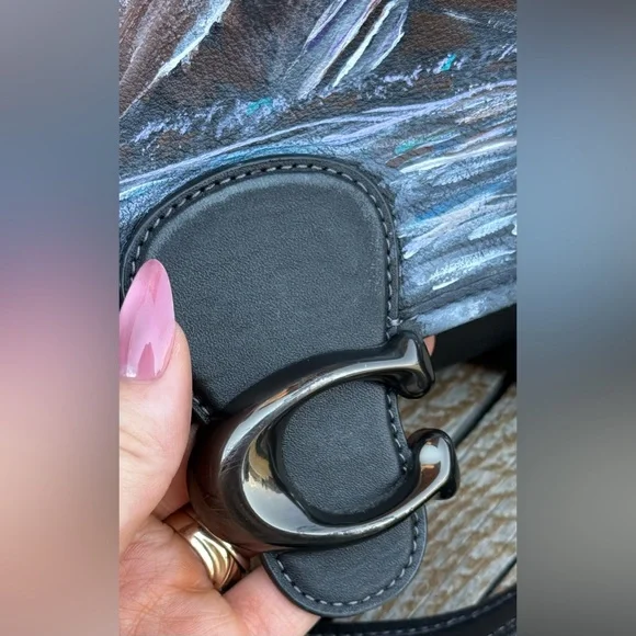 COACH Soft Tabby Bag, Leather & Pewter Hardware- Black 🖤 *Handpainted - Picture 17 of 17